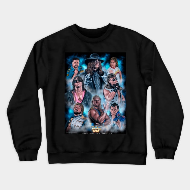 90s wrestling Federation Crewneck Sweatshirt by SAN ART STUDIO 